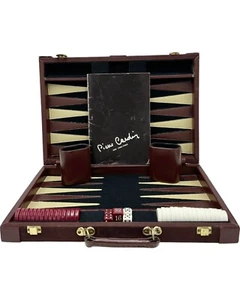Vintage Pierre Cardin Leder Backgammon Set Spiel - Bild 1 von 18