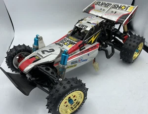 For parts TAMIYA SUPER SHOT 4WD chassis only with ESC and motor vintage rare - Picture 1 of 15