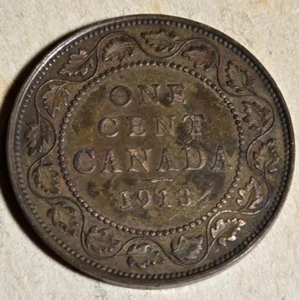 1913 Canada Large Cent Beautiful Circulated Brown George V Canadian Penny - Picture 1 of 2