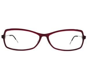 Lindberg Eyeglasses Frames 1163 AG41 Clear Bright Red Silver Rectangle 57-13-135 - Picture 1 of 11