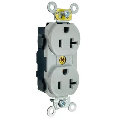 Receptáculo dúplex Leviton M5362 gris 20A 125V Lev-Lok grado comercial ~NUEVO~ Foto 1 de 3