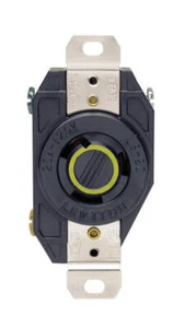 Receptáculo de bloqueo único negro Leviton V-0-MAX 20 amperios 125 V L5-20R - Imagen 1 de 1