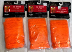 Lot Of 3 - Chest Orange Safety Vest - Red Head - One Size Fits Most - Picture 1 of 4
