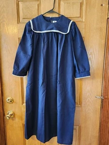 Historical Pioneer Girls Dress Colonial Kids Pilgrim Collar Costume Prairie - Picture 1 of 8