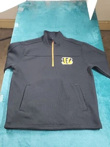 Cincinnati Bengals Sweater Sz Large Mens Black Fitted Polyester Ribbed Football - Picture 1 of 7