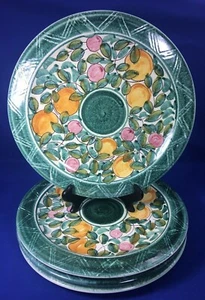 RAMPINI RADDA Italian Ceramic 12" DINNER / CHARGER PLATES Hanging SET OF 4 #B - Picture 1 of 12