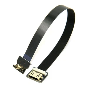 CYFPV Up Angled 90 Degree FPV Micro HDMI Male to Mini HDMI Female FPC Flat Cable - Picture 1 of 11