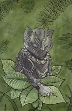 Black Panther Cat Watercolor 11x17 Fine Art Print