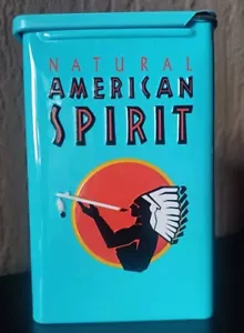 American Spirit Zigarettendose Original Hellblau Schiebedeckel - Bild 1 von 4