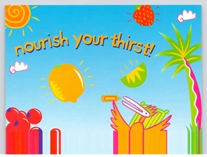 Nourish Your Thirst Odwalla 1998 Free Rack Card Unused Postcard - Picture 1 of 2