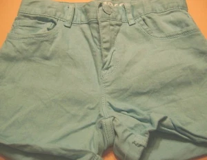 GIRLS GAP 1969 CLASSIC CUFFED DENIM SHORTS-SIZE 10 REGULAR-SOLID BLUE - Picture 1 of 2
