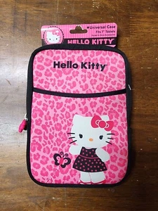Hello Kitty Tablet Zipper Pouch Case 7" Pink and Black Leopard print Accessories - Picture 1 of 7