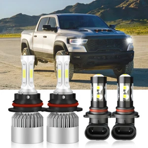 For 2002-2005 Dodge Ram 1500/ 2500/3500 LED Projector Headlights Bulbs HI/LO+Fog - Picture 1 of 21