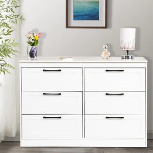 NEW 6 Drawer Dresser Chest of Drawers Modern Wood Storage Organizer for Bedroom - Picture 1 of 6