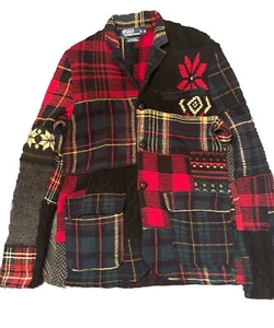 Polo Ralph Lauren Wollpullover Strickjacke Patchwork Wolle Kaschmir S M Herren » - Bild 1 von 18
