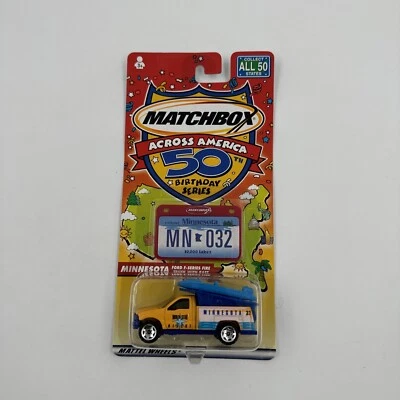 2002 Matchbox Across America Minnesota Ford F Fire Truck w/Raft Boat #32 50th - Image 1 of 2