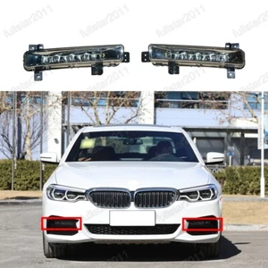 Pair LED Front Bumper Fog Lamps Lights For BMW 5 Series G38 M Sport 2018-2020 - Foto 1 di 7