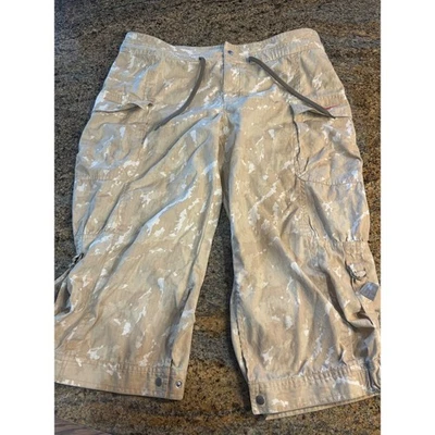 Брюки-капри Nike камуфляжные карго женские размер большой бежевый белый карманы на шнурке - Изображение 1 из 4