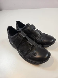 Gucci Schuhe Herren Größe 7,5 Schwarz Riemen Leder Canvas Logo Hergestellt in Italien - Bild 1 von 19