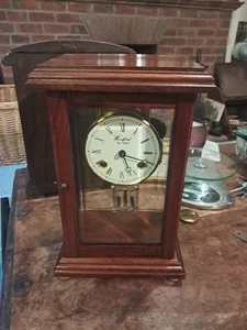 Stunning Woodford Chiming Mantel Clock In A Glass Case - Picture 1 of 11