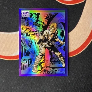 2022 Topps Star Wars Galaxy Luke Skywalker In Action PURPLE /25 - Picture 1 of 2