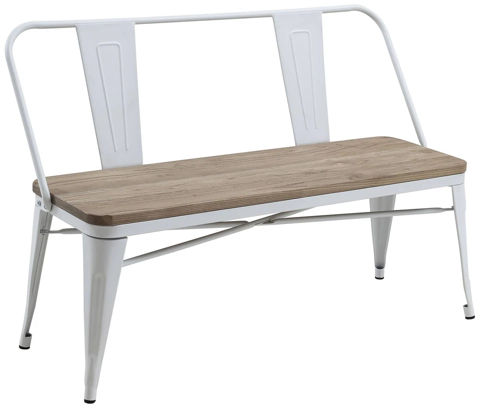 Mayfield 45" Wide White and Dark Oak Wood Seat Bench - Image 1 of 1