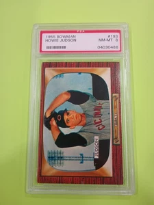 1955 Bowman Baseball #193 Howie Judson PSA 8 - Foto 1 di 2