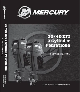 Mercury 30 40 EFI 3 Cylinder FourStroke Outboard Motor Repair Service Manual CD - Picture 1 of 2