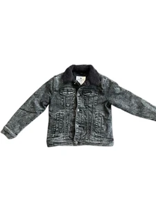 Abercrombie Kids Button-Up Jacket Size 9/10 Sherpa Lined Neck Warm Outwear - Picture 1 of 10