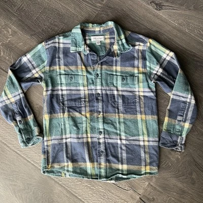 Camisa de franela 100 % algodón a cuadros azul grande 10-12 Free Assembly para niños Foto 1 de 4