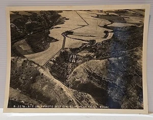 1929 Wailua Falls - Kauai Hawaii HT Vintage Aerial Original Photo ~7x9.5 - Bild 1 von 8