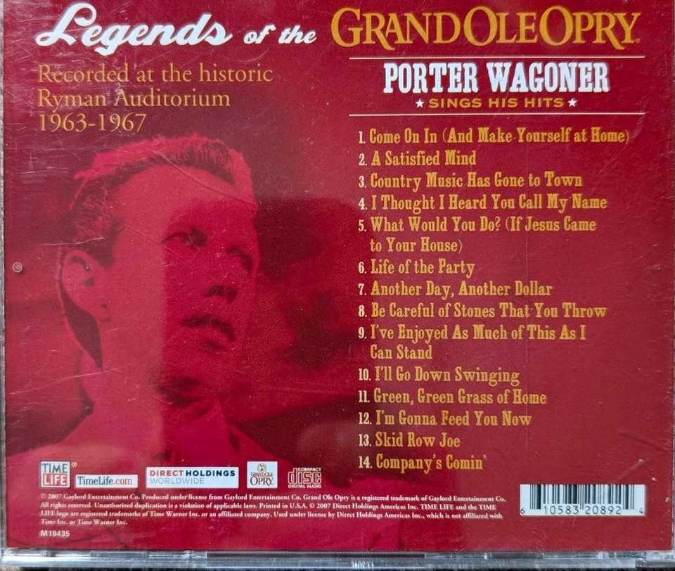 Legends of the Grand Ole Opry: Porter Wagoner Sings His Hits - Music CD -  Foto 1 de 2