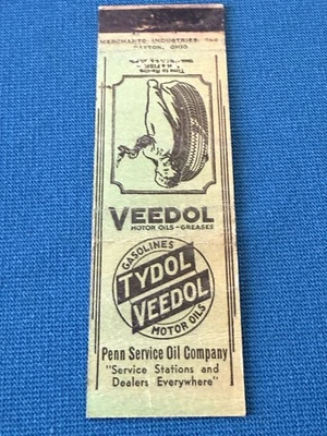 Tydol Veedol Gas Penn Service Oil Company VTG Matchbook Cover Lt#1881 - Image 1 of 2