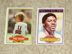 Phil Simms Ottis Anderson 1980 Topps Rookie Card Bundle Otis NY Giants RC Lot - Picture 1 of 2