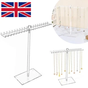 Jewelry Organizer Necklace Hanger Acrylic Pendant Holder Rack Transparent Stand - Picture 1 of 14