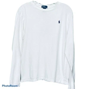 Camisa Polo Ralph Lauren Niño Manga Larga Preppy Blanca Cuello Redondo Country Club L - Imagen 1 de 4