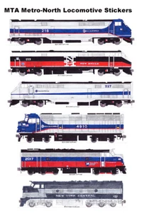 Locomotora MTA Metro-North Commuter Railroad 6 pegatinas individuales Andy Fletcher - Imagen 1 de 1