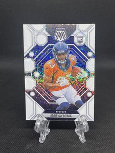 Marvin Mims 2023 Panini Mosaic White Sparkle RC Rookie Card Denver Broncos SSP