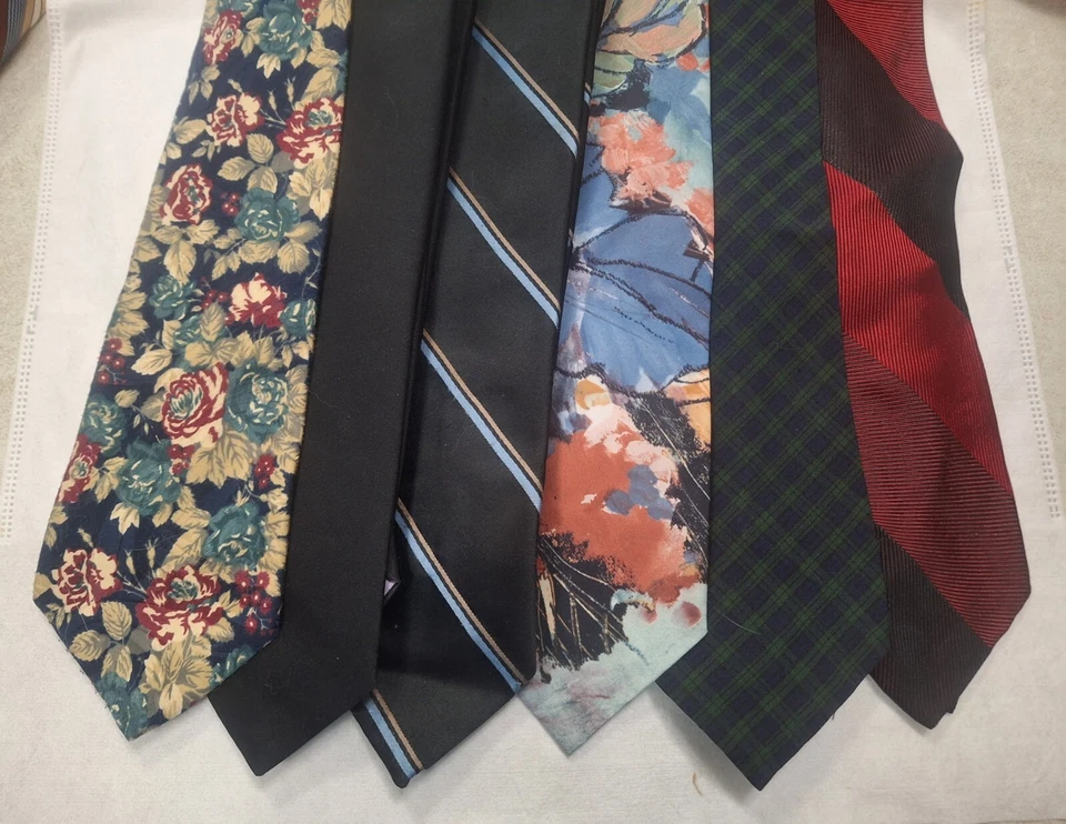  👔  6 MEN'S TIES BOTANY 500, CONNOISSEUR, DEL CINO, MR ITALY  BEAUTIFUL DESIGNS - Image 1 of 1