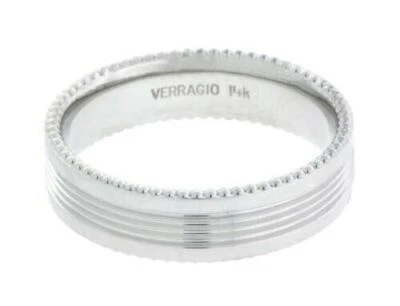 Alianza de boda Verragio MV-6N06 para hombre en oro blanco de 14k. Foto 1 de 2