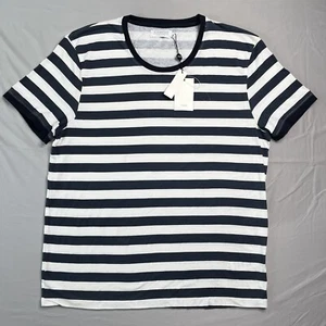 Eleven Paris LA Collection T Shirt Mens 2X-Large Blue White Striped Crew NWTs - Picture 1 of 16