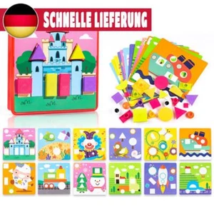Mosaik Steckspiel Kinder, Montessori Spielzeug artoon Brett f?r ab 2 3 4 Jahre, - Picture 1 of 7