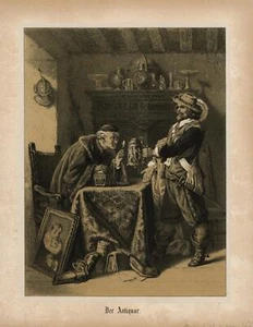 Der Antiquar litografía profesión escena cotidiana alrededor de 1850 - Imagen 1 de 2