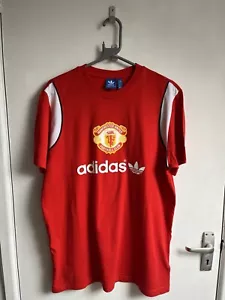 Manchester United T-Shirt Red Adidas Originals Men’s Size Large - Picture 1 of 5