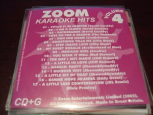 ZOOM KARAOKE HITS VOL 4 KARAOKE DISC ZKH003 CD+G 17 TRACKS - Imagen 1 de 1