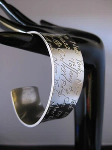 Tiffany & Co 925 Sterling Silver Notes Collection Wide Script Cuff Bracelet - Picture 1 of 10