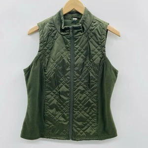 Exertek Womens Size Medium Front Zippered Puffer Vest with Pockets in Green - Picture 1 of 5