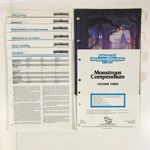 AD&D Advanced Dungeons & Dragons: Monstrous Compendium Volume Three 3 - 1989 TSR - Picture 1 of 1