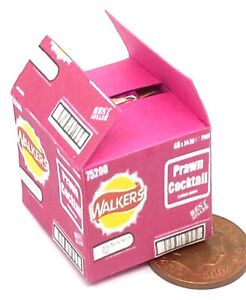 Boîte de poupées maison boîte croustillante cocktail crevette ouverte et remplie tumdee miniature échelle 1:12
