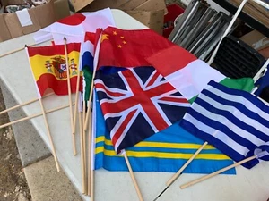 15 PC International Flags Of The World 18x12" Japan Canada China Spain Mexico UK - Picture 1 of 7